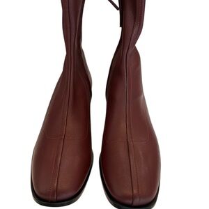NWT Quince Sz 8Dark Red Leather Boots: quite luxury here!